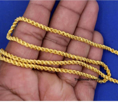 Pitaamaa Pitaamaa Golden Chain For Boys And Men (23 inch)Water & Sweat Proof SVS065 Gold-plated Plated Brass Chain