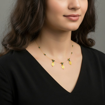 RKB SALES invisible necklace for women Cubic Zirconia Gold-plated Plated Alloy Necklace