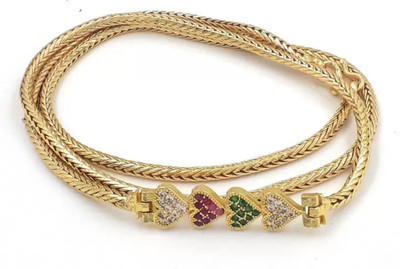 LASAVAMON 1 gram Stylish Golden Neck woman and men Chain “24” Inches Gold-plated Chain Gold-plated Plated Copper Chain Set