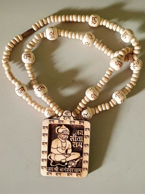Somapa BHAGESHWAR DHAM Tulsi Mala Hanuman Ji Pendant Kanthi Wood Chain