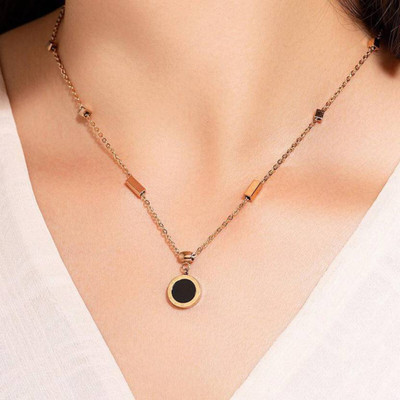 glowzi Glowzi Roman Necklace Chain For Girls Crystal Gold-plated Plated Brass Chain
