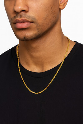 drakyjewels Rope Style Necklace for Men & Women Anti-Tarnish Daily Wear Gold-plated Plated Stainless Steel Chain