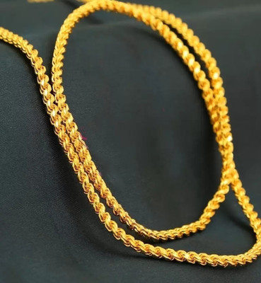 TULAMIVI 1 gram High Quality Indian Polished “20” Inches Gold Chain for Men and boy Gold-plated Plated Copper Chain
