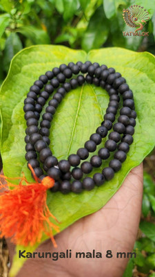 TATVALOK Original Karungali Wood Mala 8 mm108 Natural Ebony Prayer Beads for Meditation Rudraksha Chain