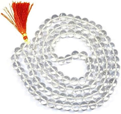 Crystal Enerzia Gems Clear Quartz Jaap Mala For Pooja and Astrology, Meditation, (108+1 Beads) Crystal, Quartz Crystal Necklace