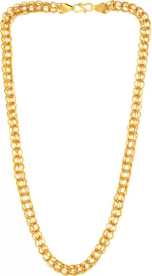 Hewomiva 1 gram High Quality Indian Polished “20” Inches Gold Chain for Men and boy Gold-plated Plated Copper Chain