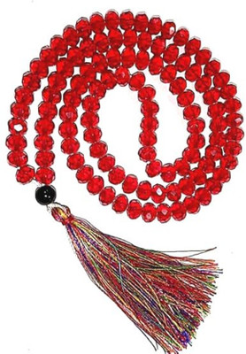 GIACOMO 1 Black Meru +108 Maroon Quartz Mala Vaastu spiritual powers For Mens/ Womens Crystal, Quartz Stone, Glass Necklace