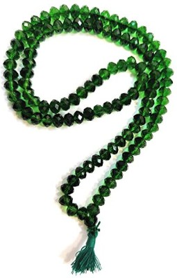 ONLIKE Natural Green Japa Mala Crystal Stone 8 mm Diamond Cut-108 -1Beads(Color :Green) Crystal Stone Chain