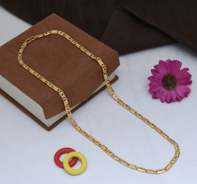 Raplemi 1 gram High Quality Indian Polished “20” Inches Gold Chain for Men and boy Gold-plated Plated Alloy Chain