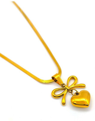 Blinksy Bloom Anti Tarnish Heart Charm Elegance Pendant Gold-plated Plated Stainless Steel Chain