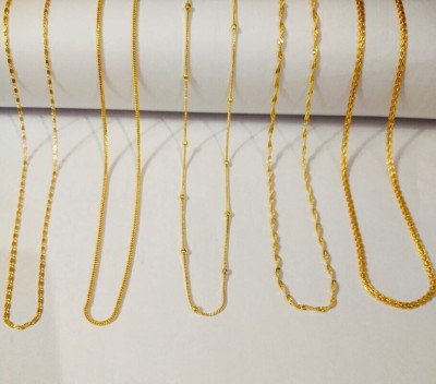 house of common Buy 1 get 3 FREE LONG SIZE 24 INCH Gold-plated Plated Alloy Chain Set