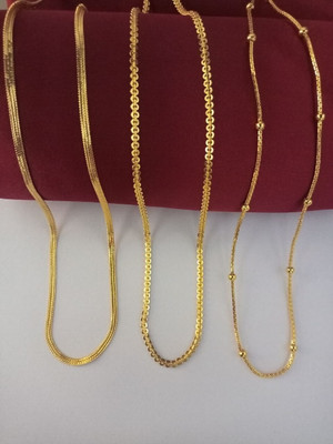 Diaj Trendz 21 INCH 97 rupess each MINIMUM ORDER QUENTY 3 Gold-plated Plated Brass Chain