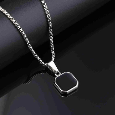 Kaima Crystal Silver Plated Stainless Steel Chain