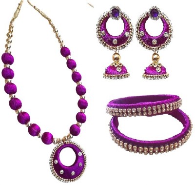 SCFPKPR Stone, Dori Purple Jewellery Set(Pack of 1)