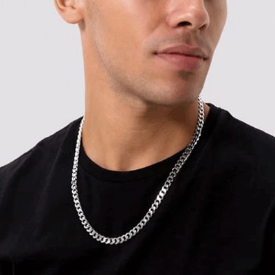 P R Production Silver Plated Alloy Chain