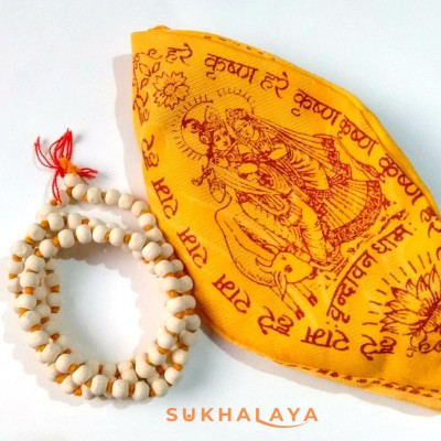 SUKHALAYA Tulsi Mala Jap 108 Beads Wood Chain