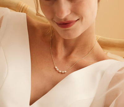 KIMIKO 925 Silver Pearl Necklace |6 Month Warranty|Lifetime Plating Pearl Gold-plated Plated Sterling Silver Necklace