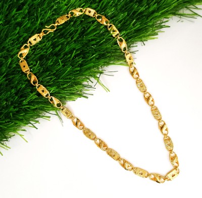 Minprice High Quality Micro Gold Plated Biscuit Kohali Heart Neck Chain Gold-plated Plated Brass, Alloy Chain