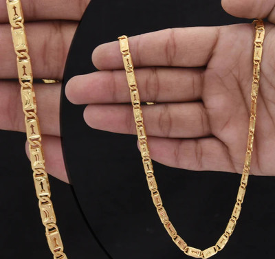Raplemi 1 gram High Quality Indian Polished “20” Inches Gold Chain for Men and boy Gold-plated Plated Alloy Chain