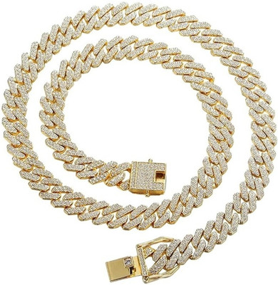 Kaima Cubic Zirconia Sterling Silver Plated Stainless Steel Chain