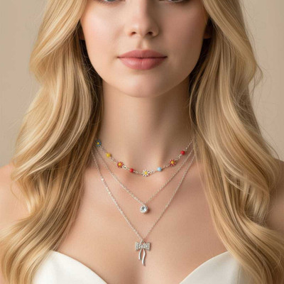 Sparqle Cubic Zirconia Gold-plated Plated Stainless Steel Necklace