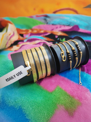 Prasansha Enterprises High Quality Gram Gold Plated Brass Daily Use Chains (Combo of 2) Gold-plated Plated Brass, Alloy Chain