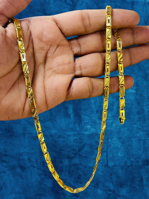 RKB SALES 1gm gold plated High Quality Indian Polished chain “20” Inch for men Gold-plated Plated Alloy Chain