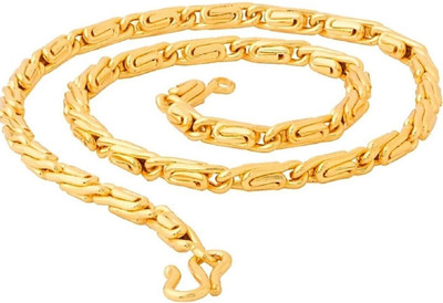 RIYAASHI Radiant Gold-Plated Chain Necklace – Timeless Elegance for Men & Women Gold-plated Plated Brass, Alloy Chain