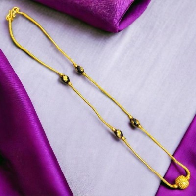 TGS GOLD COVERING Traditional Mugappu Chain 18 Inch Short Chain Gold-plated Plated Copper Necklace