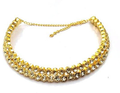 Aksh Enterprises Kid's/Girl's Necklace Double Line Gold Plated Pearl Gold-plated Plated Alloy Necklace
