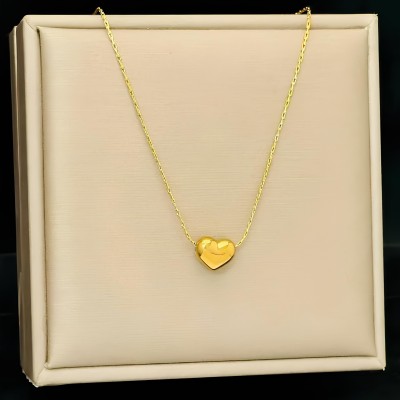 Karishma Kreations Fashion Jewelry Necklace for Women's Simple Heart Gold Plated Stainless Steel Gold-plated Plated Stainless Steel Necklace