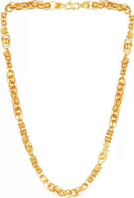 NOJRASHI 1 gram High Quality Indian Polished “20” Inches Gold Chain for Men and boy Gold-plated Plated Copper Chain