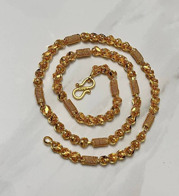 Ourshovi 1 gram High Quality Indian Polished “20” Inches Gold Chain for Men and boy Gold-plated Plated Alloy Chain