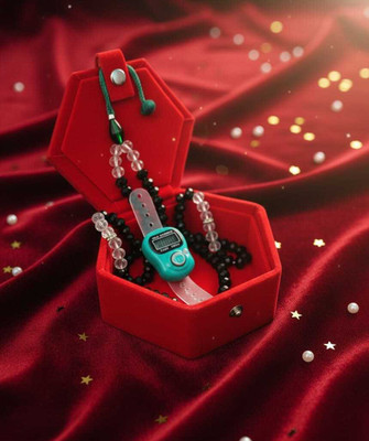 SABRA Green crystal and digital Tasbih velvet gift set(Pack of 02) Crystal Chain