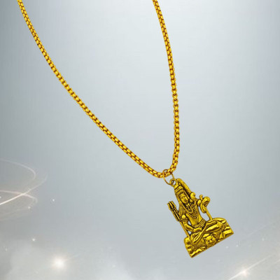 Madhur Creation Most Demanded God Shiv Dotted Locket Pendant With Chain Gold-plated Plated Brass, Alloy Chain Set