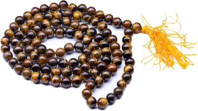 Plus Value Tiger Eye Necklace Japa Mala 8mm – Courage, Fearless Life, Mental Strength Beads, Crystal, Tiger's Eye Stone Necklace
