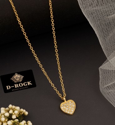 D-Rock Gold-plated necklace chain for women & girls Cubic Zirconia Gold-plated Plated Brass, Alloy Necklace