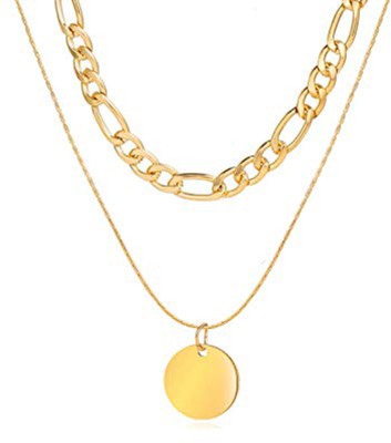 Maefele Gold Coin Multilayered Necklace Gold-plated Plated Alloy Layered