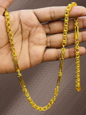 RKB SALES 1gm gold plated High Quality Indian Polished chain men Gold-plated Plated Alloy Chain
