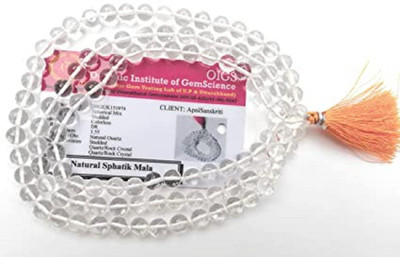 Apnisanskriti Lab Certified Men and Women -Transparent Precious Gem Stone Crystals Crystal Chain