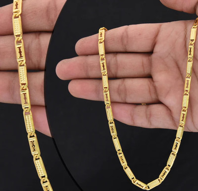 RAJVALASHI 1 gram High Quality Indian Polished “20” Inches Gold Chain for Men and boy Gold-plated Plated Alloy Chain