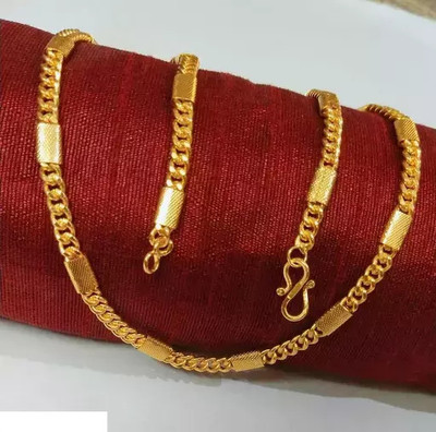 TULMISHA 1 gram High Quality Indian Polished “20” Inches Gold Chain for Men and boy Gold-plated Plated Copper Chain