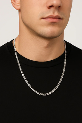 Pahel The silver that shines 925 Classic Silver Cuban Link Chain Sterling Silver Plated Silver Chain