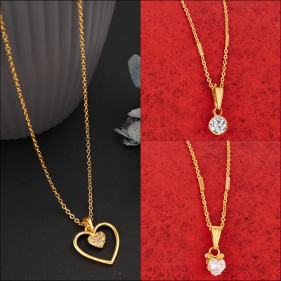 VPCREATION Cubic Zirconia, Diamond Gold-plated Plated Copper, Alloy Necklace