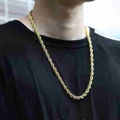 RFJ gold brass metal necklace chain129 Gold-plated Plated Brass Chain