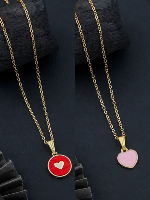 Dressberry Elegant Pack of 2 Necklace Chains – Must-Have Collection Gold-plated Brass Pendant Set