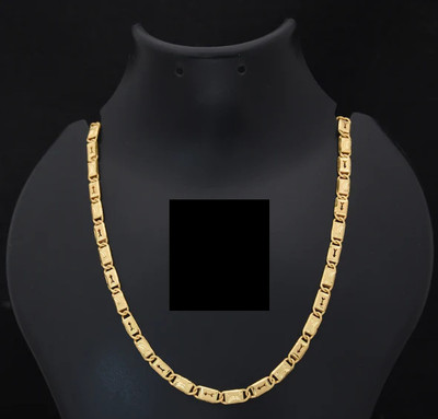 LABHUBAMON 1 gram High Quality Indian Polished “20” Inches Gold Chain for Men and boy Gold-plated Plated Alloy Chain