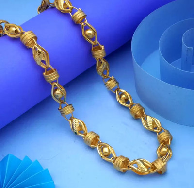 TULMISHA 1 gram High Quality Indian Polished “20” Inches Gold Chain for Men and boy Gold-plated Plated Copper Chain