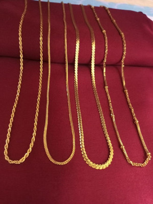 Diaj Trendz 21 Inches Long 4 Unique Designs Golden Chain Gold-plated Plated Alloy Chain