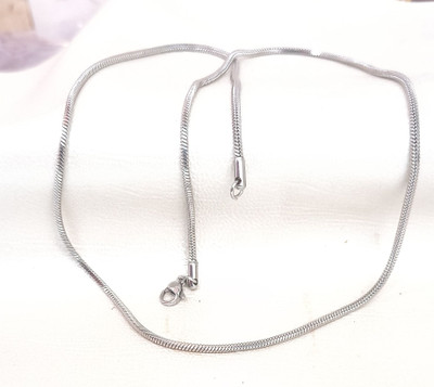 yuvaan crystal neck chain for men & boys silver Sterling Silver Plated Stainless Steel Chain